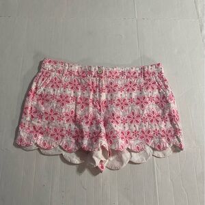 Floral Pink and White Scalloped Skirt
